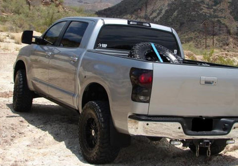 N-Fab Bed Mounted Tire Carrier Universal - Tex. Black - Black Strap - BM1TCBK-TX