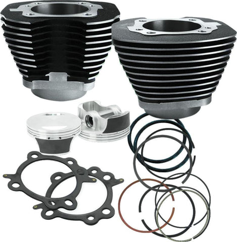 S&S Cycle 07-17 BT 106in Big Bore Cylinder Kit - Wrinkle Black - 910-0206