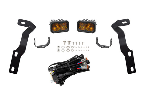 Diode Dynamics 16-21 Toyota Tacoma Stage Series 2in LED Ditch Light Kit - Sport Yellow Combo - DD6377