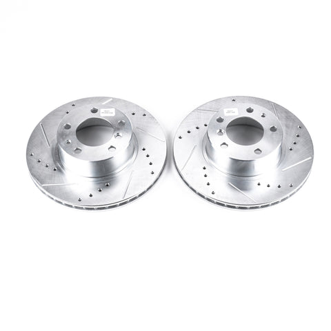 Power Stop 89-95 BMW 525i Front Evolution Drilled & Slotted Rotors - Pair - EBR288XPR