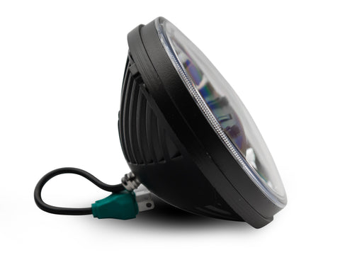 Raxiom 97-18 Jeep Wrangler TJ/JK Axial Series LED Headlights- Black Housing (Clear Lens) - J108039