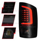 ANZO 2002-2006 Dodge  Ram 1500 LED Tail Lights w/ Light Bar Black Housing Smoke Lens - 311369