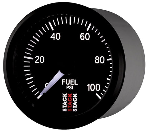 Autometer Stack 52mm 0-100 PSI 1/8in NPTF Male Pro Stepper Motor Fuel Pressure Gauge - Black - ST3306