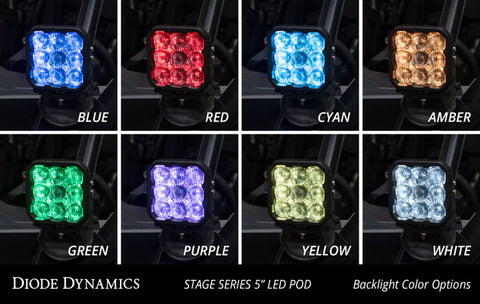 Diode Dynamics 14-18 Polaris RZR XP Stage Series SS5 A-Pillar Pod Kit - Sport Yellow Combo - DD7851