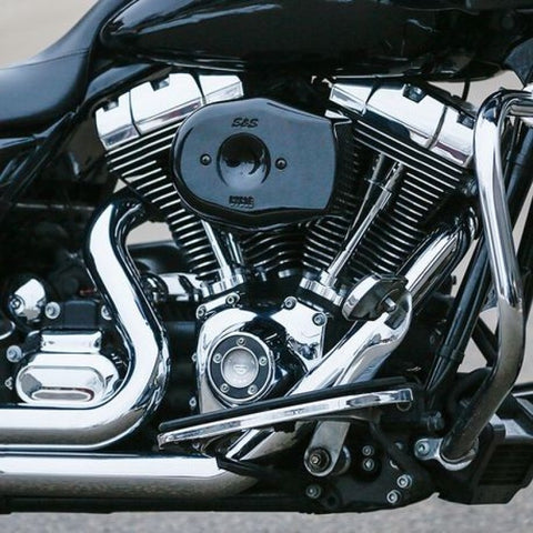 S&S Cycle 08-16 Touring/16-17 Softail Models Stealth Air Cleaner Kit w/ Black Tribute Cover - 170-0597