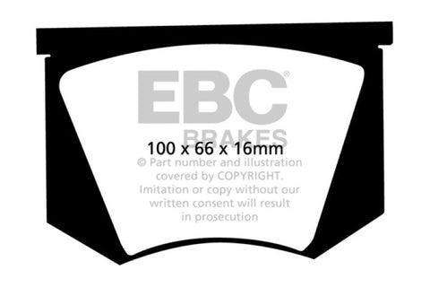 EBC 64-66 Ac Cobra 7.0 Redstuff Rear Brake Pads - DP3100C