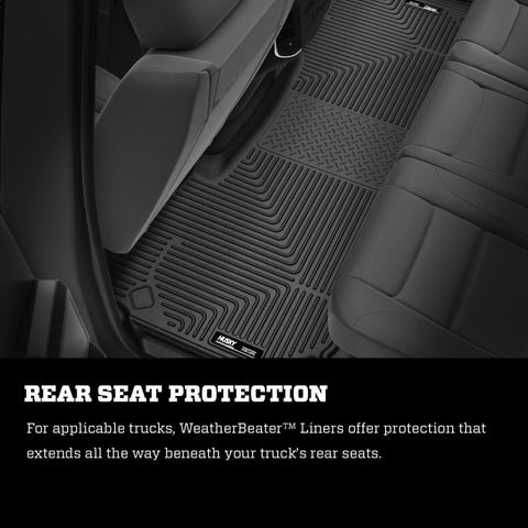 Husky Liners 2004-2006 Chevrolet Silverado 1500 Crew Cab Pickup WeatherBeater Rear Floor Mat (Black) - 14501