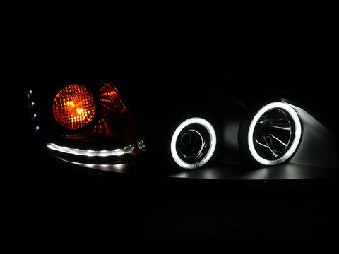 ANZO 2005-2010 Pontiac G6 Projector Headlights w/ Halo Black (CCFL) - 121371