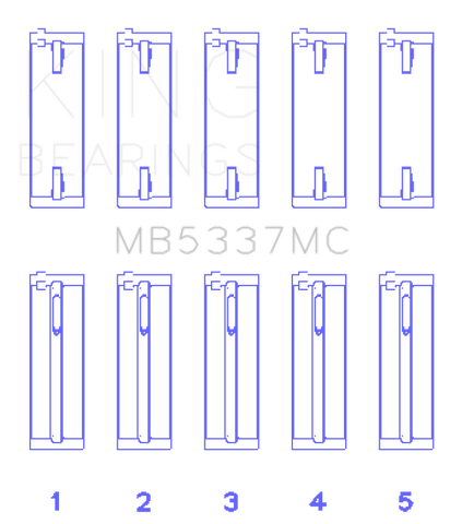 King Engine Bearings Audi/VW CFFA/ CAYB/ CAYC (Size 0.25) Main Bearing Set - MB5337MC0.25