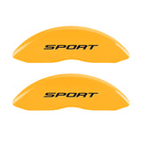 MGP 4 Caliper Covers Engraved Front & Rear No Bolts/Sport 2015 Yellow finish black ch - 10241SSP2YL