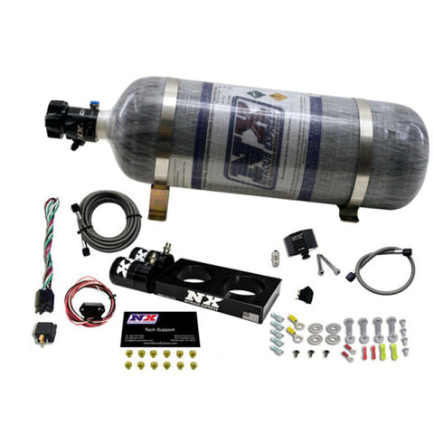 Nitrous Express 05-10 Ford Mustang 4.6L 3 Valve Nitrous Plate Kit (50-150HP) w/12lb Bottle - 20947-12
