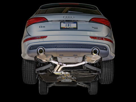 AWE Tuning Audi 8R Q5 3.0T Touring Edition Exhaust Dual Outlet Chrome Silver Tips - 3015-32050