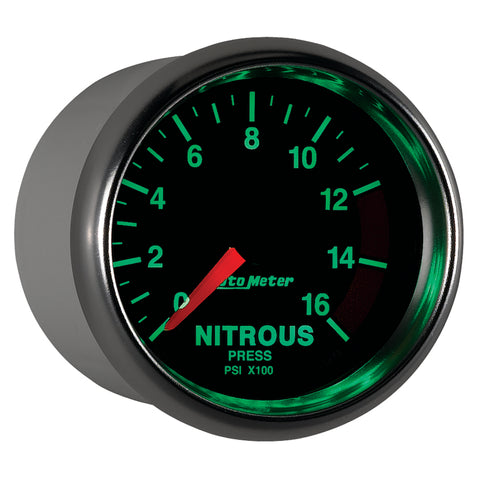 Autometer GS 2 1/16in. 1600PSI Nitrous Fuel Pressure Gauge - 3874