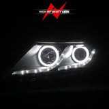 ANZO 2011-2013 Kia Optima Projector Headlights w/ Halo Black (CCFL) - 121460