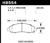 Hawk 06-08 Chevy Colorado / GMC Canyon HPS Street Brake Pads - HB554F.643