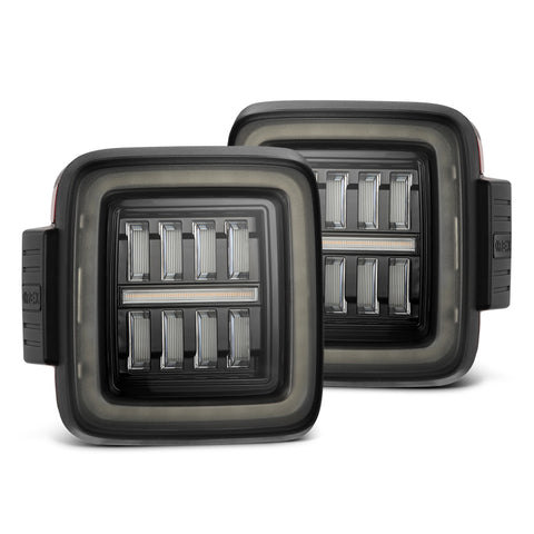 AlphaRex 18-23 Jeep Wrangler JL NOVA Prismatic LED Taillights Alpha-Black - 602010