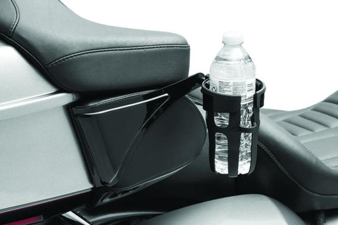 Kuryakyn Reflex Drink Holder Right Side HD Touring Passenger Mount 14 and Up Gloss Black - 6487