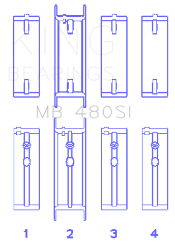 King Buick 90-96 L27 V6 Main Bearing Set - MB480si