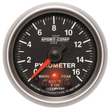 Autometer Sport-Comp II Full Sweep Electronic 0-1600 Deg F EGT/Pyrometer Peak & Warn w/ Elec Control - 3646