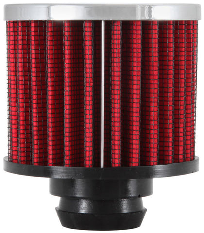 K&N Rubber Base Chrome Top Push-In Crankcase Vent Filter 3in OD x 2-1/2in H. - 62-1490