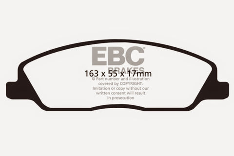 EBC 10-14 Ford Mustang 3.7 Redstuff Front Brake Pads - DP31869C