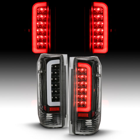 ANZO 1987-1996 Ford F-150 LED Taillights Black Housing Clear Lens (Pair) - 311350