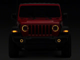 Raxiom 18-23 Jeep Wrangler JL Axial Series 9-In Angel Eye LED Headlights- Blk Housing (Clear Lens) - J177416