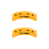 MGP 4 Caliper Covers Engraved Front & Rear i-Vtec Yellow finish black ch - 20130SIVTYL