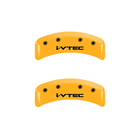 MGP 4 Caliper Covers Engraved Front & Rear i-Vtec Yellow finish black ch - 20130SIVTYL