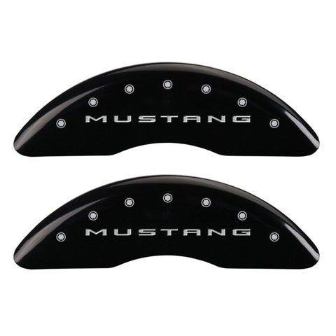 MGP 4 Caliper Covers Engraved Front 2015/Mustang Engraved Rear 2015/GT Black finish silver ch - 10200S2MGBK
