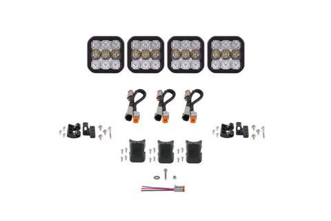 Diode Dynamics SS5 Pro Universal CrossLink 4-Pod Lightbar - White Combo - DD7240