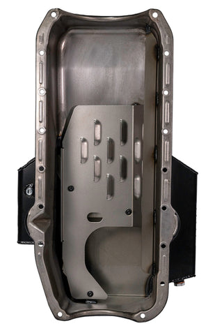 Moroso 86-Up Chevrolet SBC (w/1 Pc Seal & Low Clearance) Wet Sump 7qt 7in Steel Oil Pan - Black - 21811