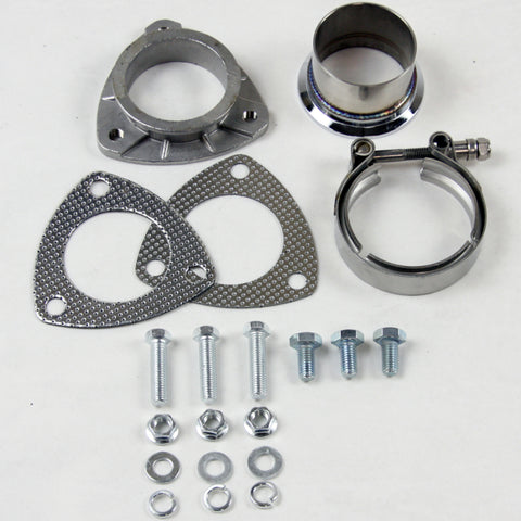 Granatelli 2.5in V-Band to Straight Connection Cutout w/Gaskets (3-Bolt) - 307525-3