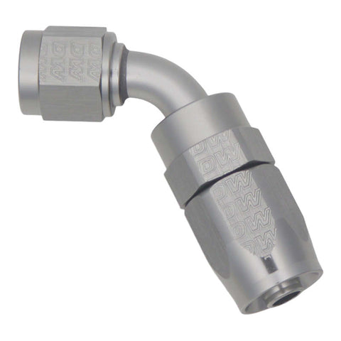 DeatschWerks 6AN Female Flare Swivel 60-Degree Hose End CPE Anodized DW Titanium - 6-02-0819