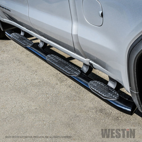 Westin 2019 Chevrolet Silverado Double Cab w/ 6.5in Bed PRO TRAXX 5 W2W Oval Nerf Step Bars - Black - 21-534715