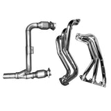 BBK 07-11 Jeep 3.8 V6 Long Tube Exhaust Headers And Y Pipe And Converters - 1-5/8 Ti Ceramic - 4050