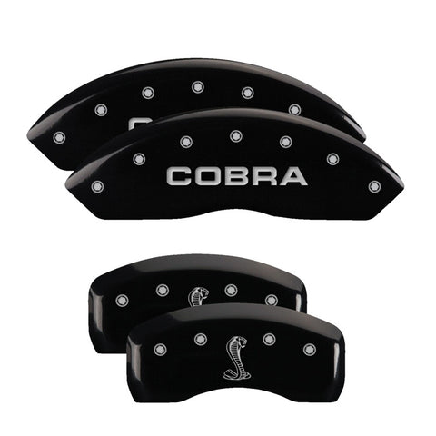 MGP Rear set 2 Caliper Covers Engraved Rear Tiffany Snake Black finish silver ch - 10010RSNKBK