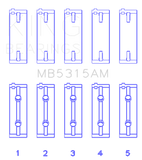 King Engine Bearings Mitsubishi 4G63/4G64 (Size +1.0mm) Main Bearing Set - MB5315AM1.0