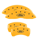 MGP 4 Caliper Covers Engraved Front Mustang Rear Pony Yellow Finish Black Char 1997 Ford Mustang - 10224SMPYYL
