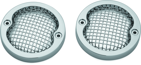 Kuryakyn Mesh Turn Signal Bezels 3-1/4in Chrome - 6513