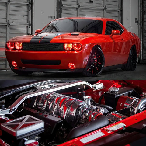 Oracle 0814 Dodge Challenger Dynamic Surface Mount Headlight/Fog Light Halo Kit COMBO - 1458-332