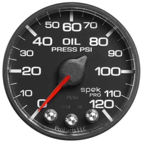 Autometer Spek-Pro 52.4mm 0-120 PSI Digital Stepper Motor Oil Pressure Gauge - P325328
