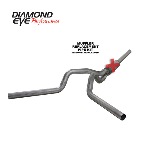 Diamond Eye KIT 4in CB MFLR RPLCMENT PIPE DUAL SS: 2004.5-2007.5 DODGE CUMMINS 600 - K4236S-RP