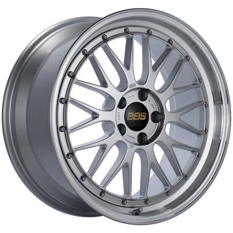 BBS LM 19x9 5x112 ET42 Diamond Silver Center Diamond Cut Lip Wheel -82mm PFS/Clip Required - LM250DSPK