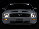 Raxiom 05-09 Ford Mustang Excluding GT500 LED Halo Projector Headlights- Chrome Housing (Clear Lens) - 49006
