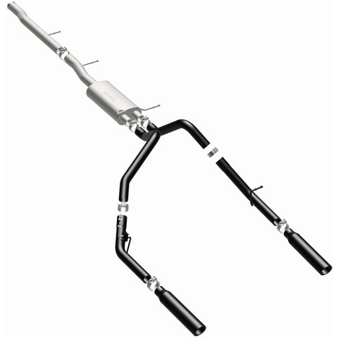 MagnaFlow SYS Cat-Back 3.5in Black Dual Split Rear Tips 10-13 Chevy Silverado / GMC Sierra 5.3L - 15362