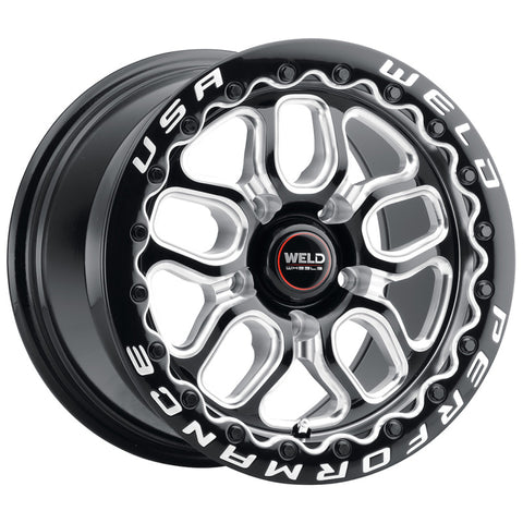 Weld S907 15X10 Laguna Beadlock 5X114.3 ET25 BS6.5 Gloss Black MIL Dia 78.1 - S907B0067P25