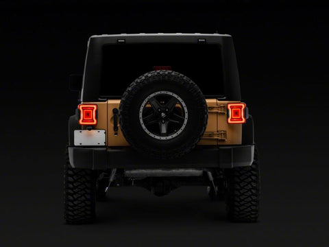 Raxiom 07-18 Jeep Wrangler JK Axial Series JL Style LED Tail Lights- BlkHousing- Red Lens - J164242