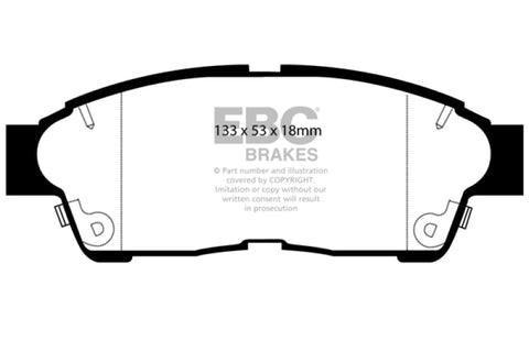EBC 92-01 Toyota Camry 2.2 Redstuff Front Brake Pads - DP3964C