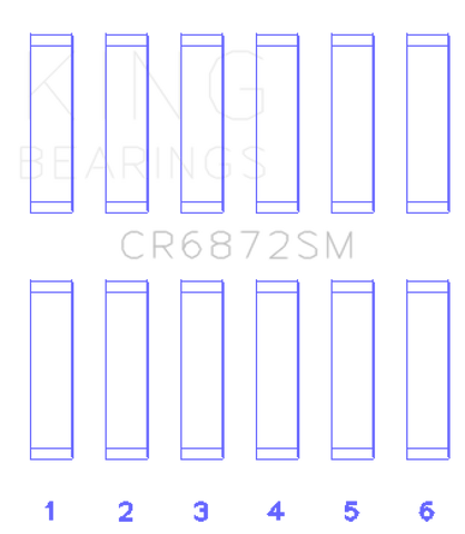 King Toyota 1GR-FE (Size +.25mm) Connecting Rod Bearing Set - CR6872SM0.25